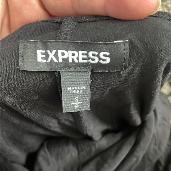 Express Black Lined Midi Dress with Button Detail - Picture 8 of 9